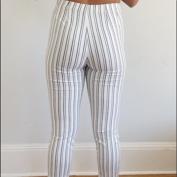 Brandy Melville white and blue striped pants - Picture 3 of 3